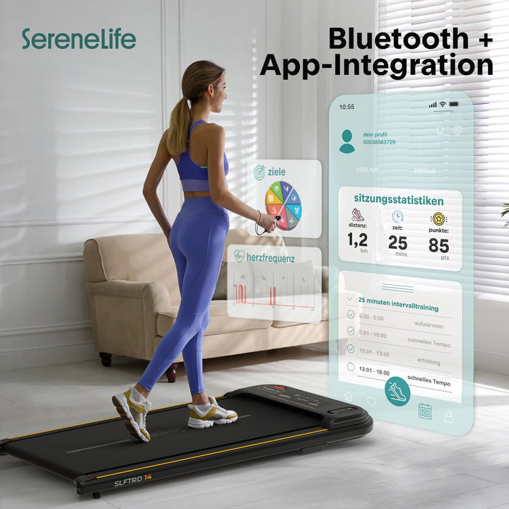 SereneLife Walking Pad, Laufband für Zuhause (Modelle: 8/9,6/10 km/h) – Schreibtisch-Laufband, leise
