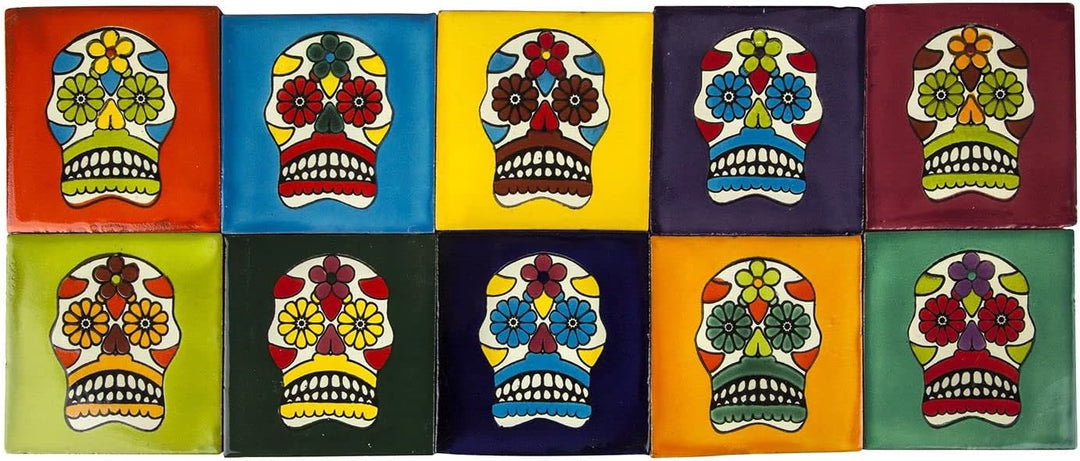 Cerames Mexikanische Keramische Fliesen Calaveras - 30 dekorative mexikanische mosaik fliesen für Ba