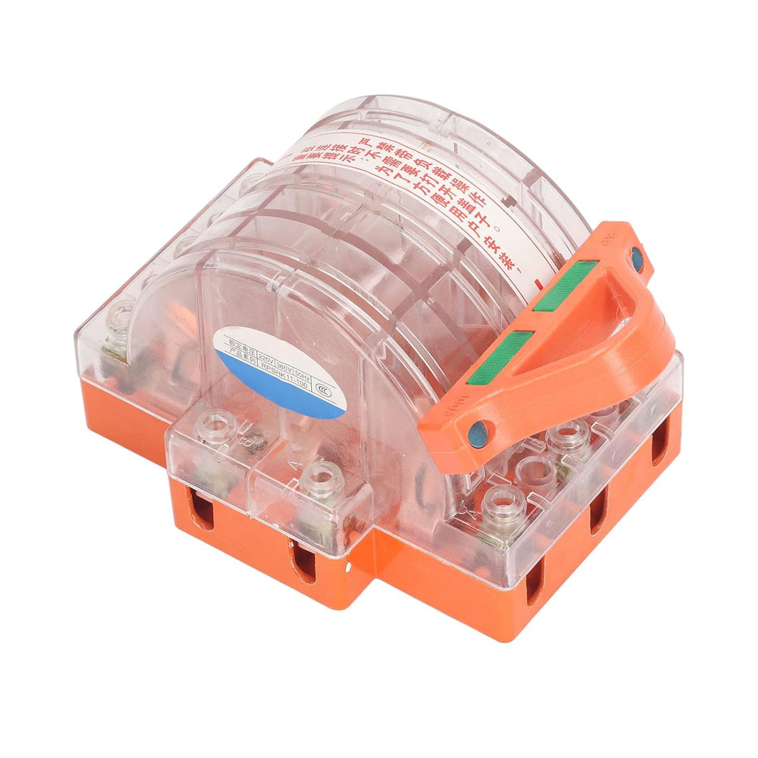 Power Throw Switch, Blade Switch 2 Throws 3P 220V 380V Wide Application Brass for Circuit (32A)