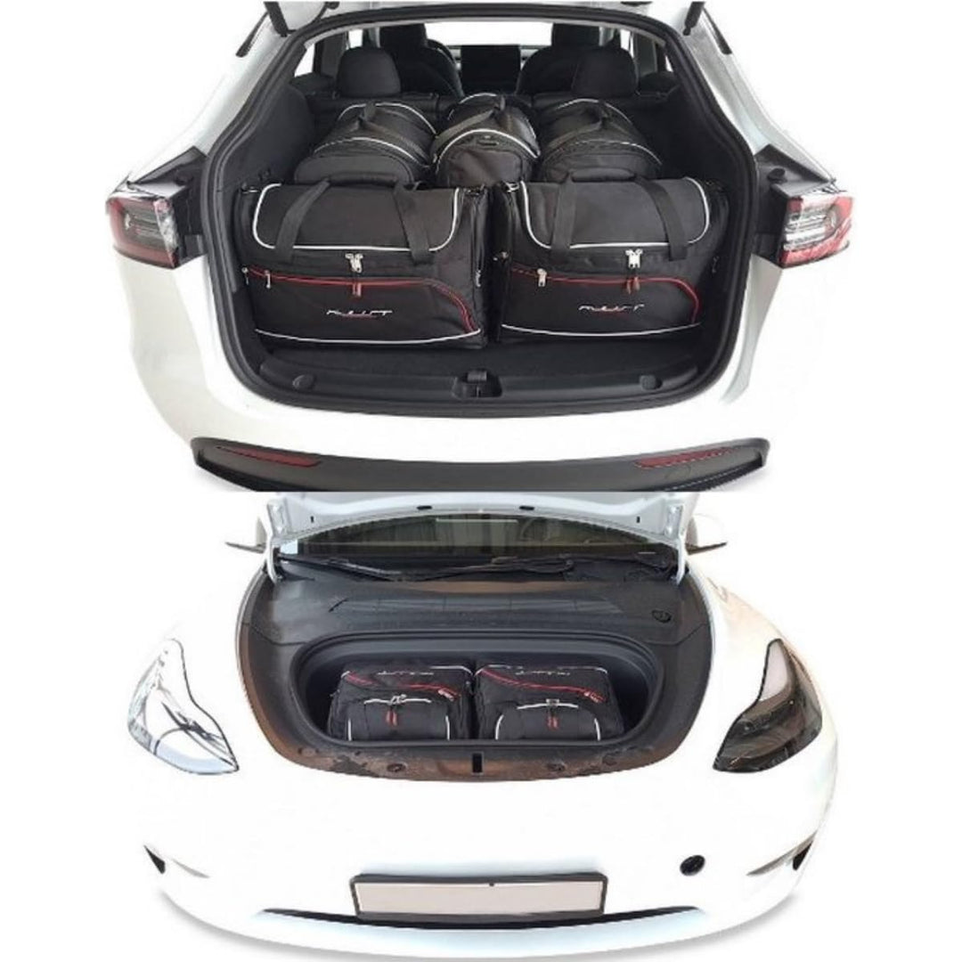 Tesla Model Y Reisetaschen-Set, 9-teilig, Kofferraum-und Frunk Organizer, Premium Qualität, Schwarz