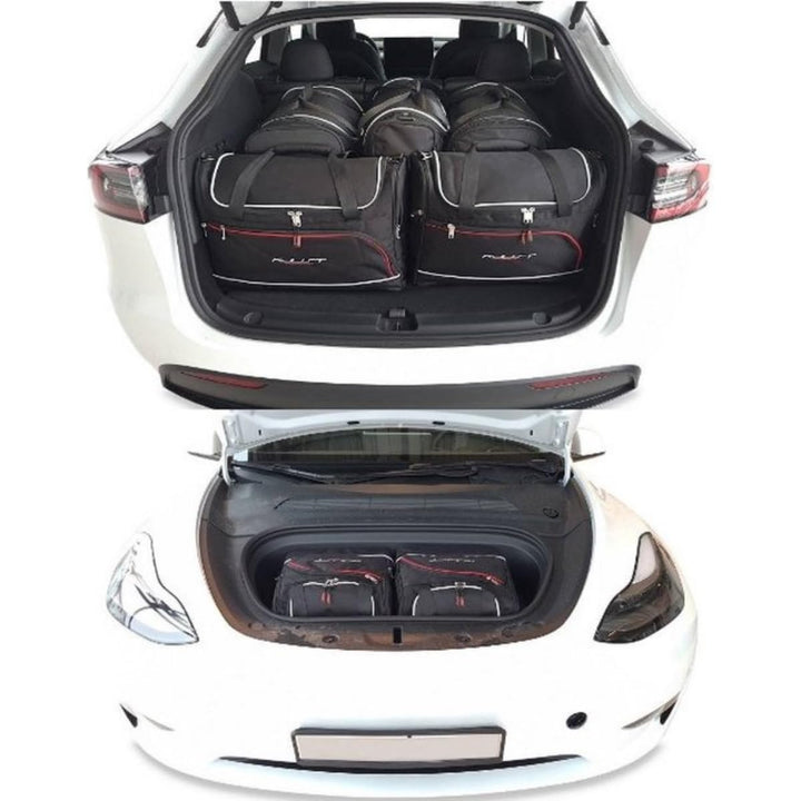 Tesla Model Y Reisetaschen-Set, 9-teilig, Kofferraum-und Frunk Organizer, Premium Qualität, Schwarz