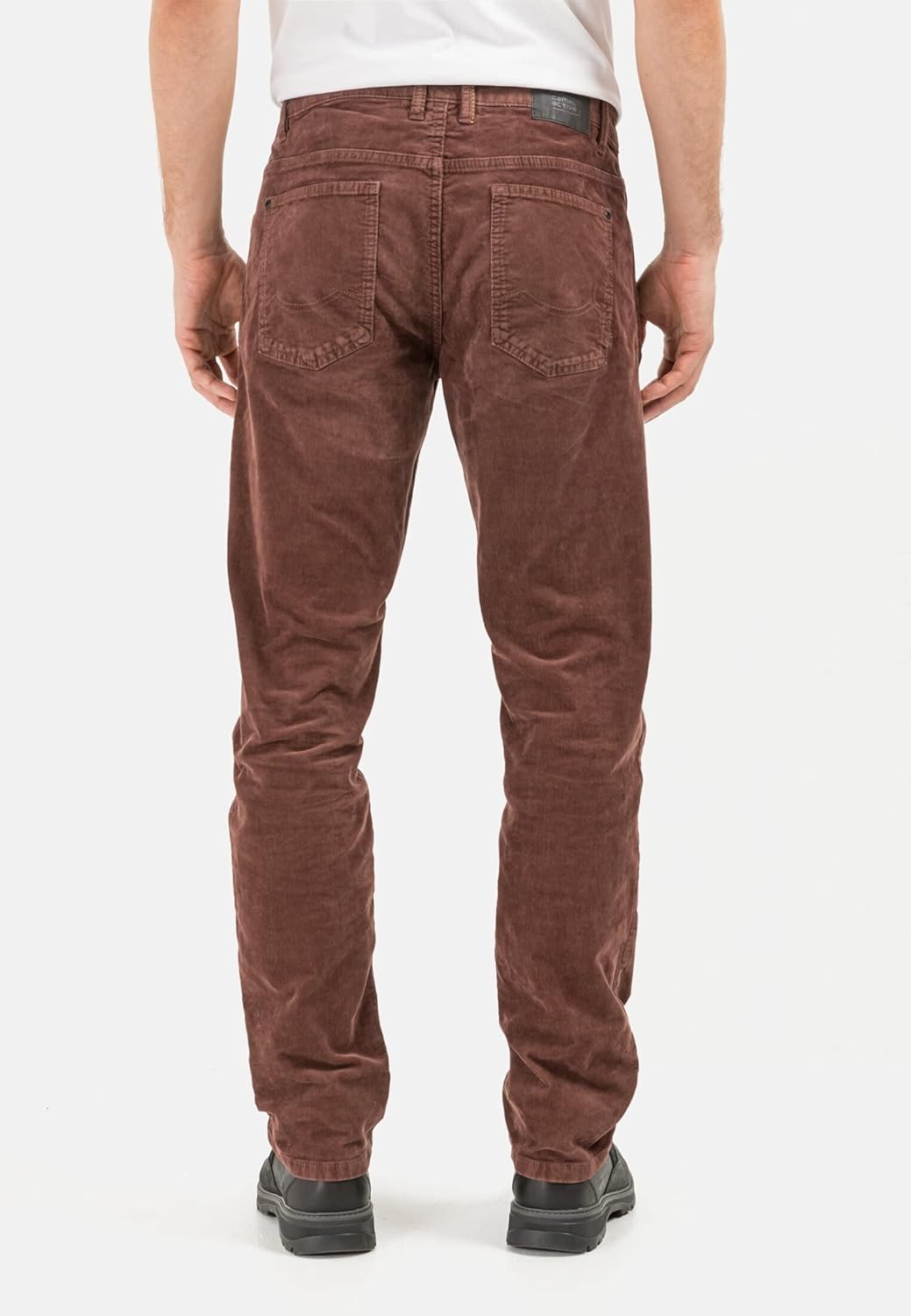 camel active Herren Regular Fit Hose Houston mit Struktur Jeans 31W / 34L Dunkelrot, 31W / 34L Dunke