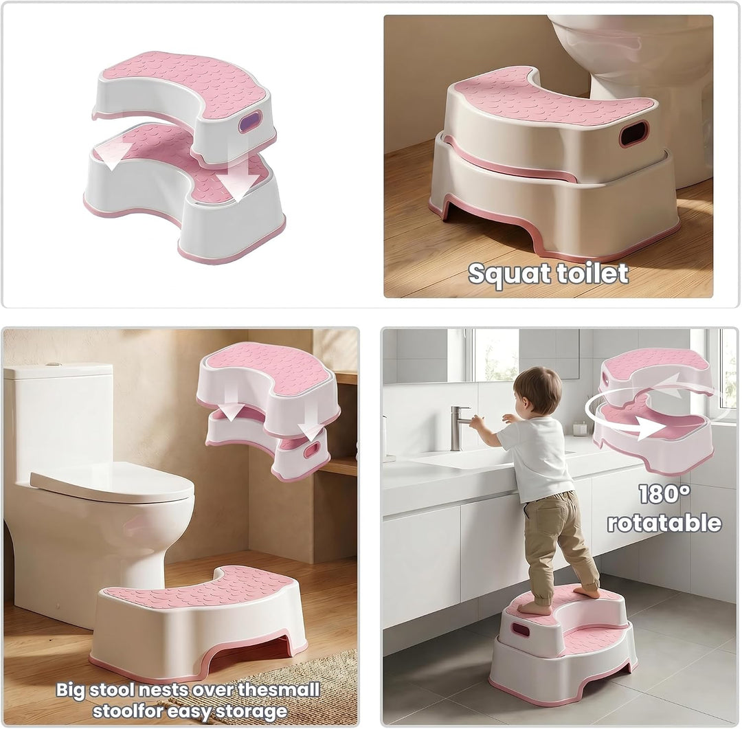 Toilettenhocker Erwachsene, Rutschfester Badezimmer-Kindertoilettenhocker, Einfach zu Reinigen Tritt