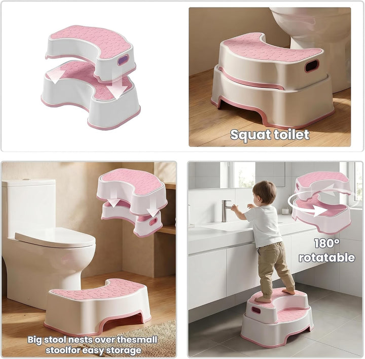 Toilettenhocker Erwachsene, Rutschfester Badezimmer-Kindertoilettenhocker, Einfach zu Reinigen Tritt