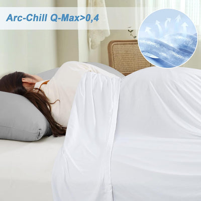 PHF Kühldecke 230x270cm, Selbstkühlende Sommer Decke Arc-Chill Q-Max>0.4, Schweissabsorbierende und