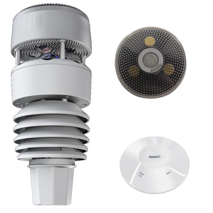 Ecowitt Wittboy Wetterstation funk mit aussensensor, 3-in-1-WiFi-Wittboy-Hub, 7-in-1 solarbetriebene