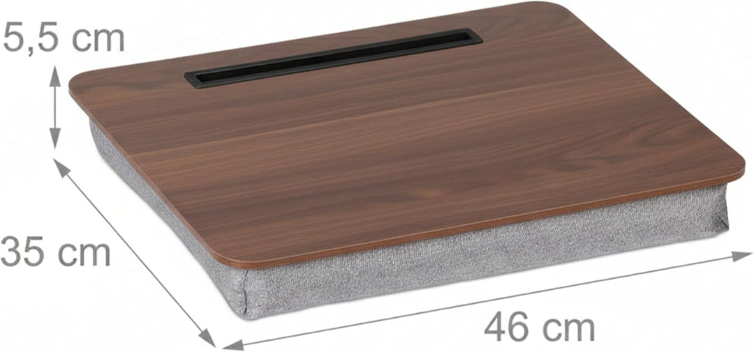 Relaxdays Laptopkissen mit Handyhalter, BxT: 46 x 35 cm, Laptopunterlage für Bett & Sofa, Laptop Kni