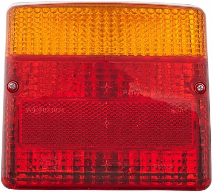 HELLA - Heckleuchte - Glühlampe - 12V - Anbau/geschraubt - Lichtscheibenfarbe: rot/gelb - Stecker: R