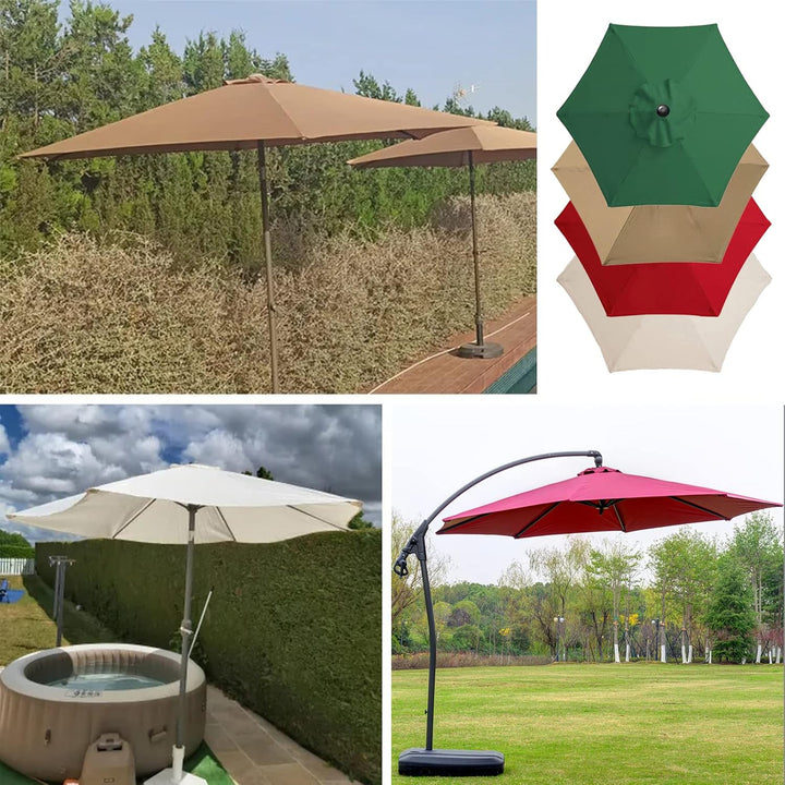 Sonnenschirm Ersatz 2.7m/3m,Sonnenschirm Stoffbezug 6 oder 8 Rippen,Baldachin Abdeckung Outdoor Mark