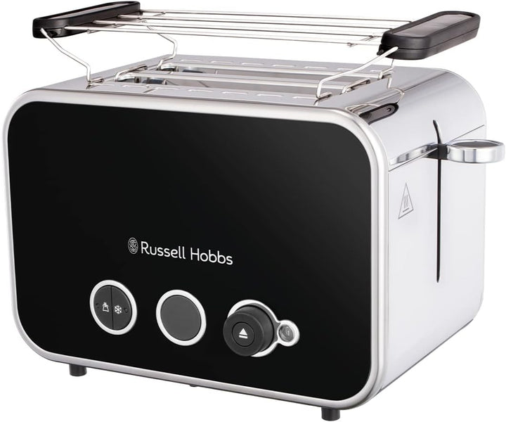 Russell Hobbs Toaster [für 2 Scheiben] Distinctions Edelstahl Schwarz (extra breite Toastschlitze, i