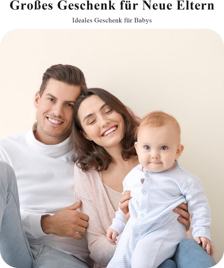 WUUK 2K Babyphone mit 2 Kameras und App, 5.5 Zoll Display mit 360° PTZ Baby Monitor, 10X Zoom, 305m