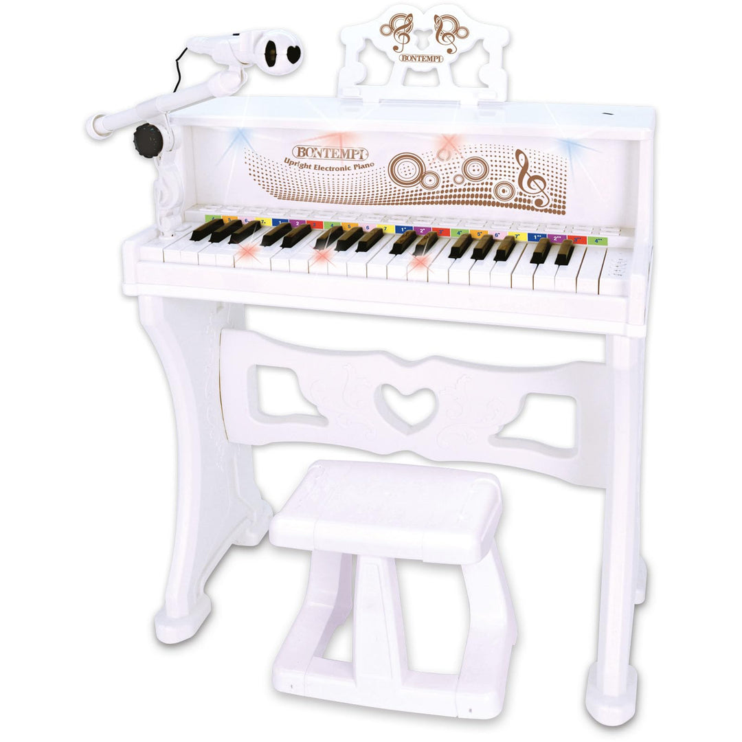 Bontempi 10 8000 Elektronische Flügel mit Mikrofon, Füsse und Hocker. 37 Tasten, Mehrfarbig