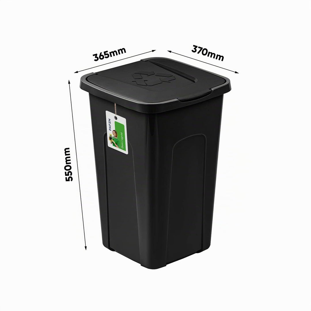 PAFEN Grosser Mülleimer 50l mit Deckel – Abfallbehälter 550 x 365 x 370mm - Abfalleimer für Trennen