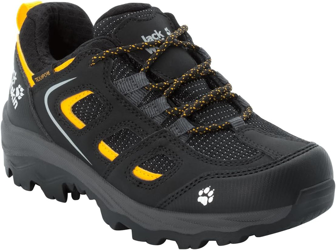 Jack Wolfskin Unisex VOJO TEXAPORE LOW K Wanderschuhe 26 EU Black Burly Yellow, 26 EU Black Burly Ye