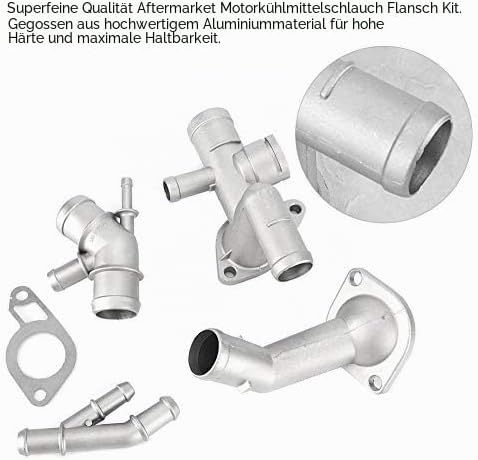 KIMISS Aluminium-Kühlmittelflansch-Kit, 4 Stück/Set Aluminium-Motorkühlmittelschlauch-Flansch-Kit Pa