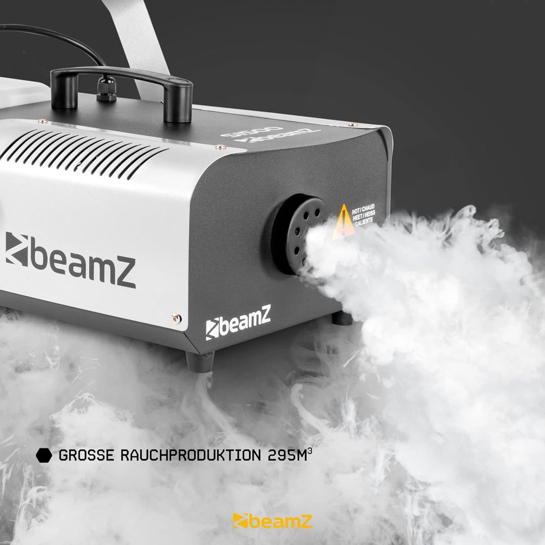 BeamZ S1500 - Nebelmaschine 1500 Watt, Fogger, Party Rauchmaschine, Fog Machine mit Intervall, Timer
