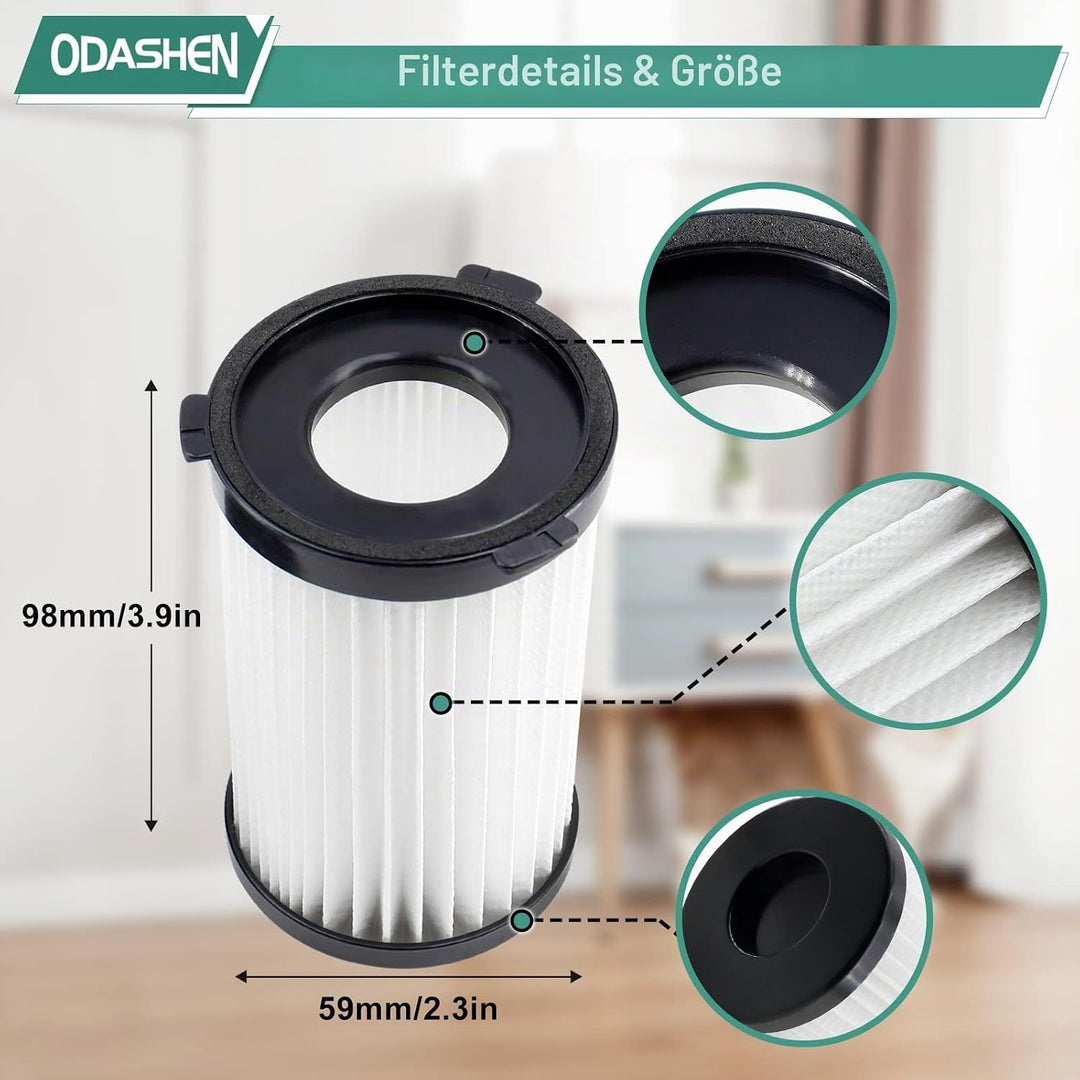 6 Stück Filterzubehör für Balter Vento H1 H2 für MooSoo D600 Ersatzteile, für Clatronic BS 1306N, BS