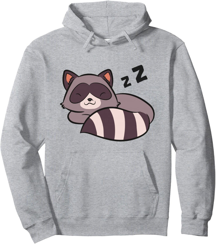 Raccoon Sleeping Lazy Pyjama Waschbär Pullover Hoodie