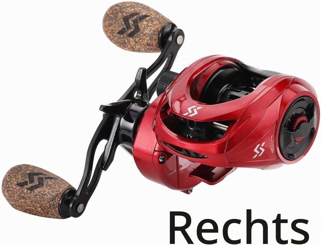 Sougayilang Baitcasting Rollen, 8:1 Übersetzung Angelrolle mit Magnetbremssystem Casting Reel, 9 + 1