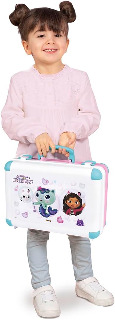 Smoby Gabby’s Dollhouse Kosmetikkoffer – Styling- &amp; Friseurkoffer mit Spielzeug-Kosmetik (unecht) &amp;