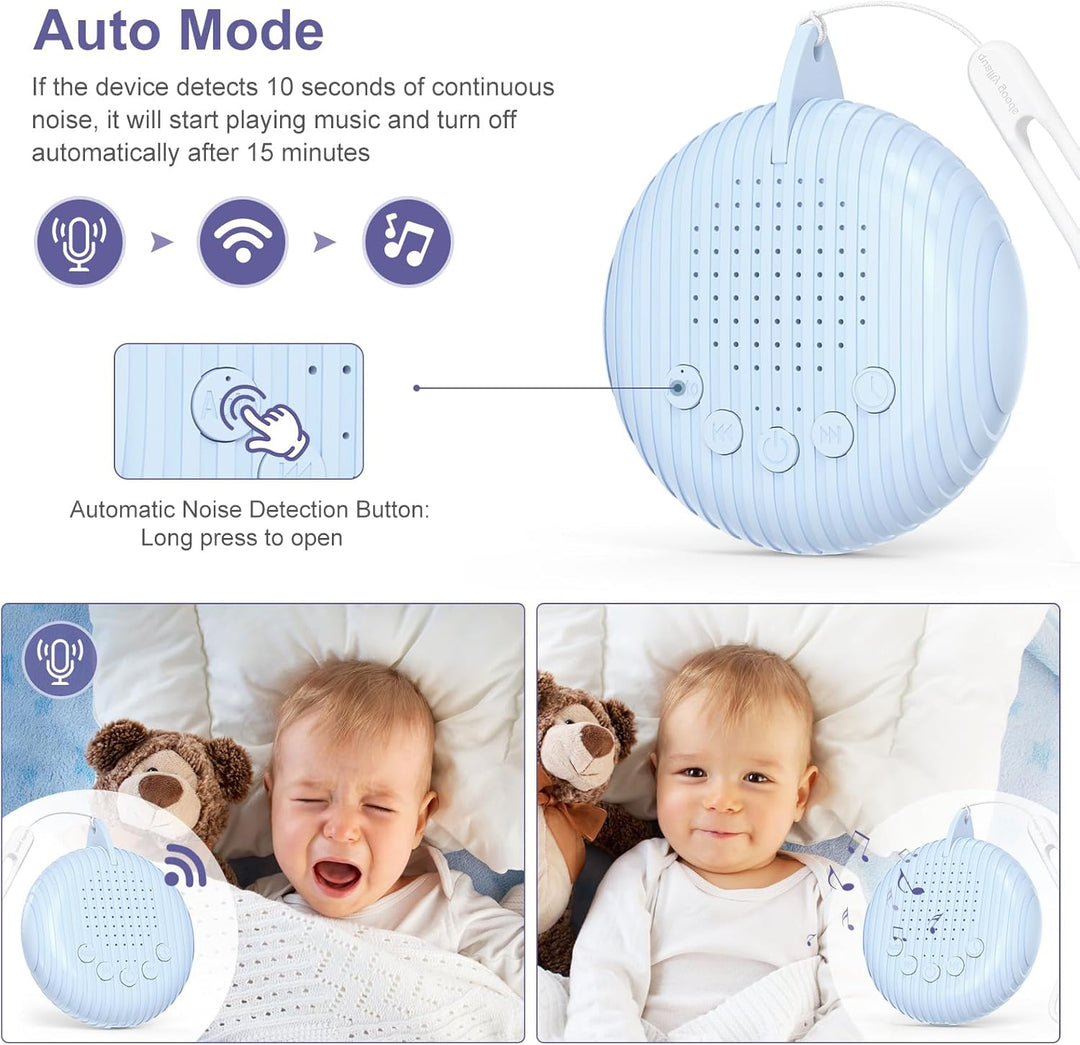 Tragbare White Noise Machine, Einschlafhilfe Babys Erwachsene, USB Sound Machine Baby mit 10 Beruhig