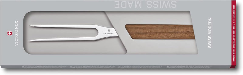 Victorinox, Swiss Modern, Profi Tranchiergabel, Extra Scharfe Klinge, 15 cm, Edler Holzgriff, Rostfr