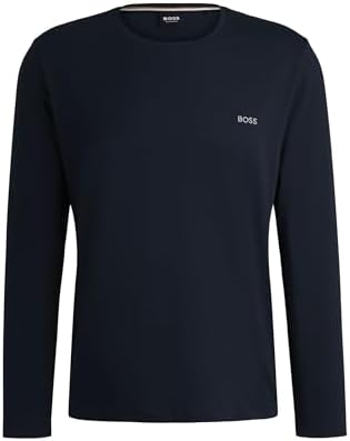BOSS Herren Mix&Match LS-Shirt R T-Shirt aus Stretch-Baumwolle mit Logo-Stickerei L Dark Blue403, L