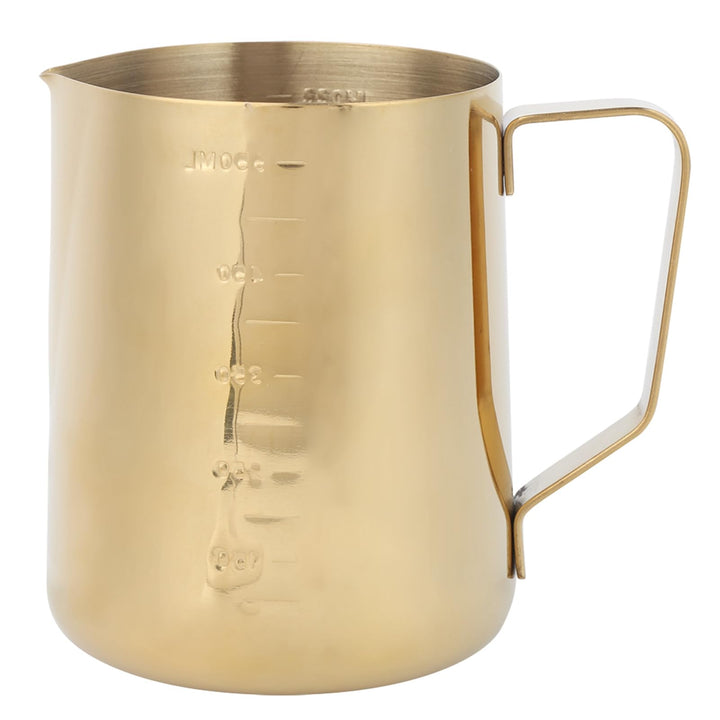 Restokki Edelstahl Kaffee Milch Frothing Cup Pitcher Krug mit Skala einfach modisches Design Ergonom