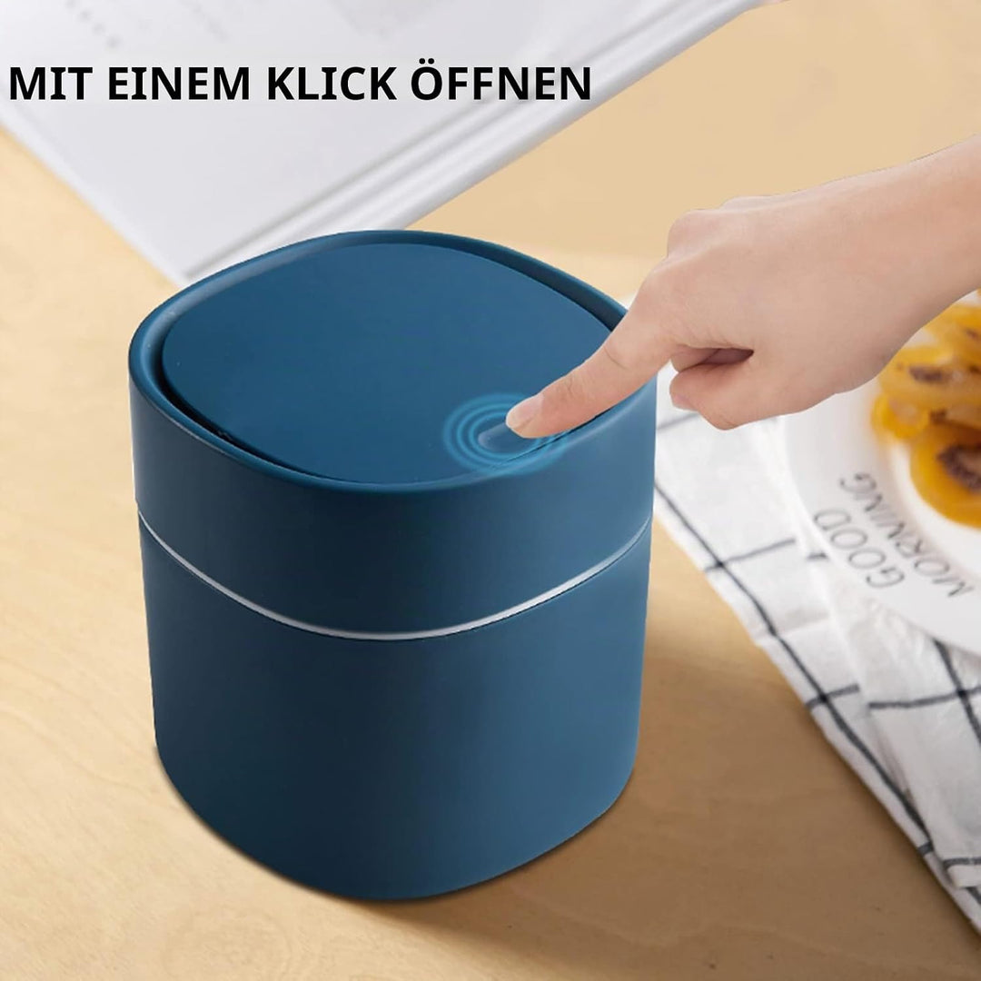 MAJOYLIFE Tischmülleimer mit Deckel,2 Liter,Mini Mülleimer für Schreibtisch,Frisiertisch,Nachttisch