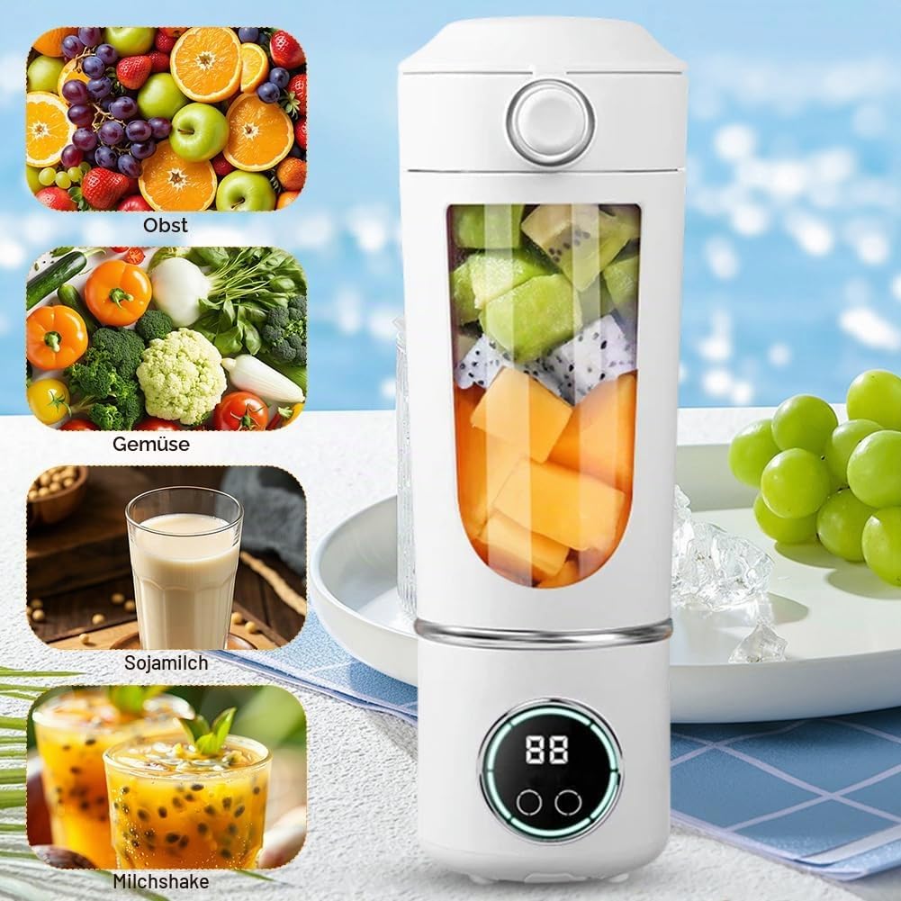 Tragbarer Mixer Smoothie Maker, Mixer to go 700 ml, Typ-C Wiederaufladbar, Becher mit Auslaufsichere