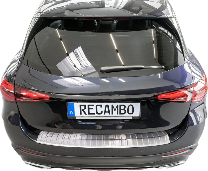 RECAMBO Ladekantenschutz Edelstahl matt gebürstet mit Textur - kompatibel für Mercedes GLC - X254 -