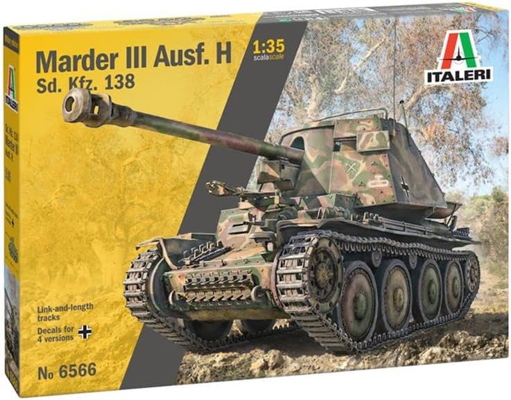 Italeri 6566 1:35 Dt. Sd.Kfz.138 Marder III AUSF. H - Modellbau, Bausatz, Standmodellbau, Basteln, H