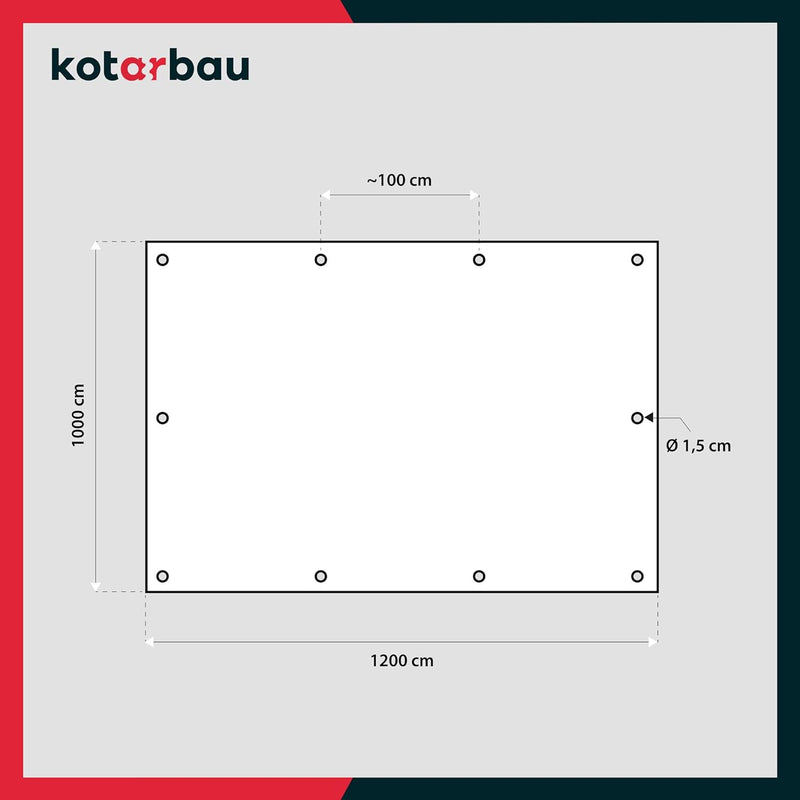 KOTARBAU® Gewebeplane 10x12 m Grün 120g/m2 Abdeckplane Verstärkten Ösen Schutzplane Bauplane Wasserd