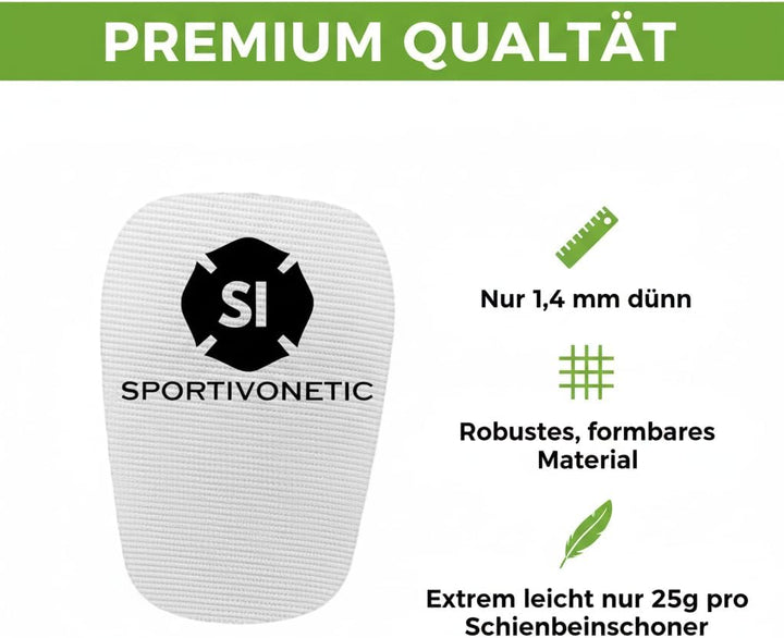 SPORTIVONETIC® High Performance Schienbeinschoner Anpassbar für Erwachsene & Kinder, Damen & Herren