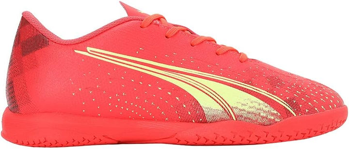 PUMA Unisex Kinder Ultra Play It Jr Soccer Shoe 28 EU Fiery Coral Fizzy Light Puma Black, 28 EU Fier