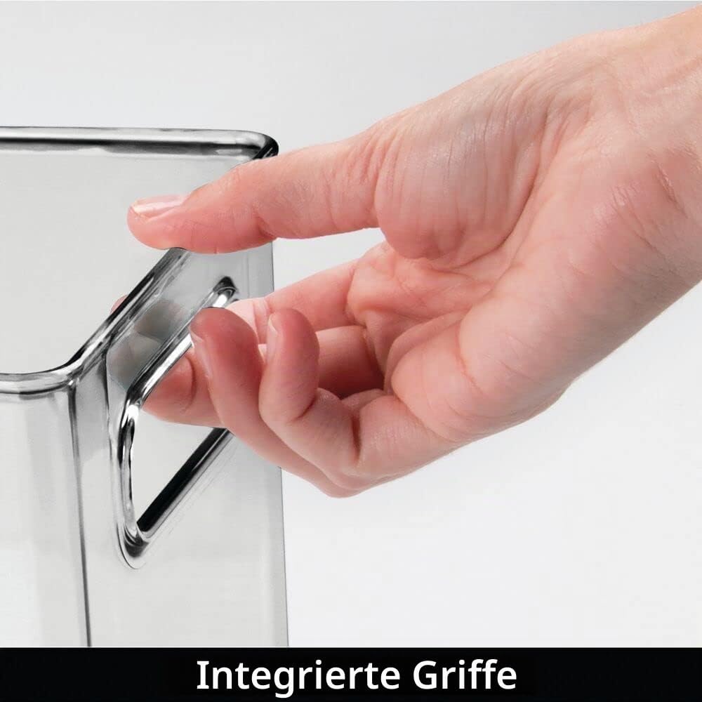 mDesign 4er-Set Aufbewahrungsbox mit Griffen – praktische Kühlschrankbox zur Lebensmittelaufbewahrun
