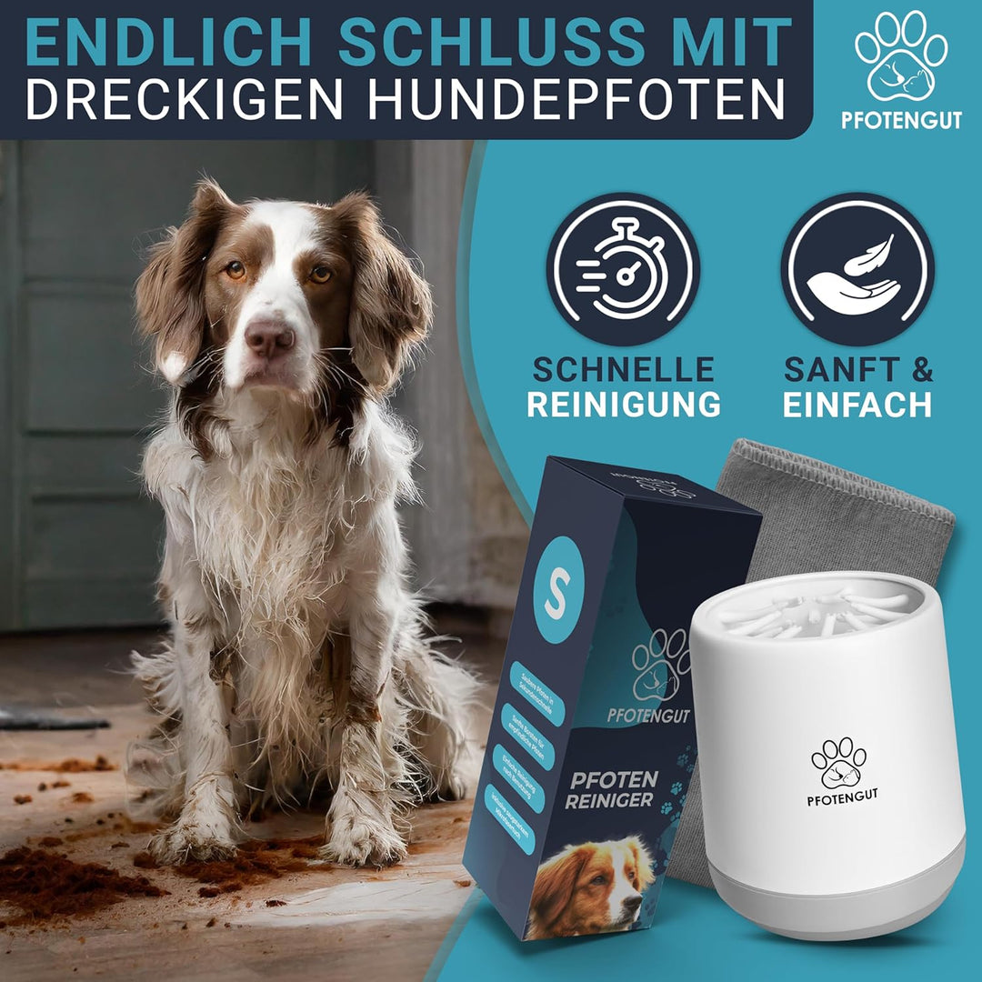 PFOTENGUT® Pfotenreiniger für Hunde [Grösse S&amp;L ] - sanfter Hundepfoten Reiniger für grosse/kleine H
