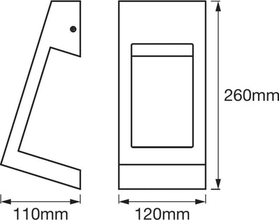 LEDVANCE LED Wand- und Deckenleuchte, Design Leuchte in eckiger Optik für Aussen, Warmweiss (3000K),