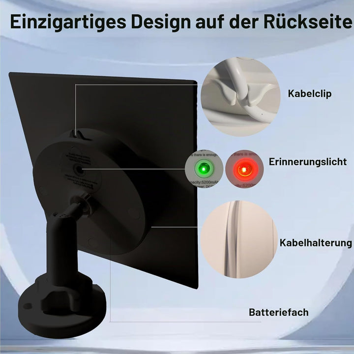 6W Solarpanel mit eingebautem 5200mAh wiederaufladbarem Akku,IP66,4.0m Kabel, kompatibel mit Blink X
