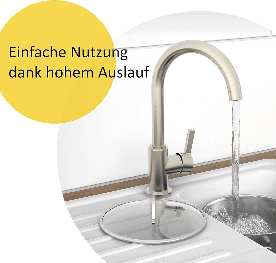 instmaier K3 Niederdruck Küchenarmatur | Wasserhahn Küche Edelstahl | Spültischarmatur mit hohem Aus