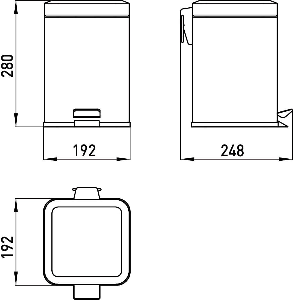 Emco 355300005 Abfallbehälter System 2 Standmodell eckig, edelstahl