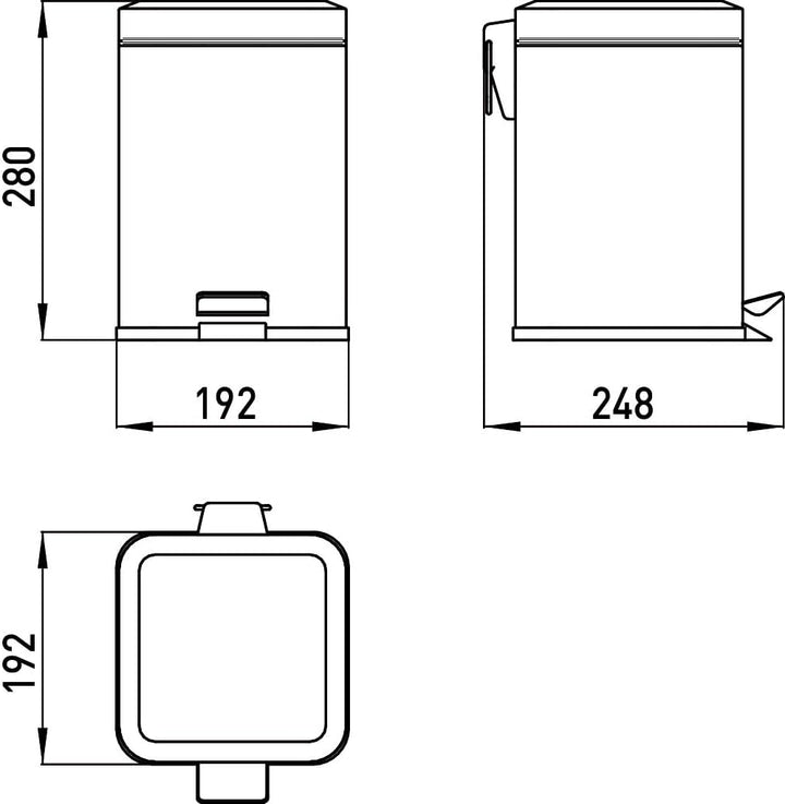 Emco 355300005 Abfallbehälter System 2 Standmodell eckig, edelstahl