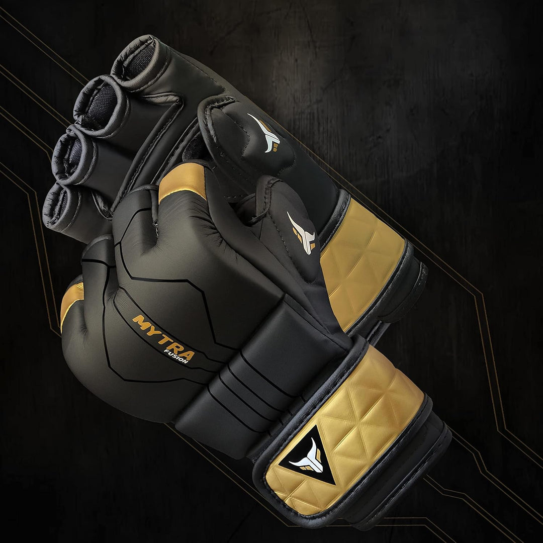 MMA Handschuhe für Herren und Damen — Atmungsaktive Open-Palm Sparring Handschuhe, Grappling Handsch