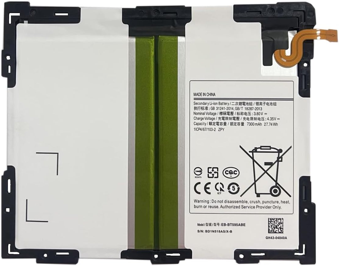 HIGHAKKU Ersatzakku Batterie EB-BT595ABE kompatibel mit Samsung Galaxy Tab A 2018 10.5 Inch SM-T590