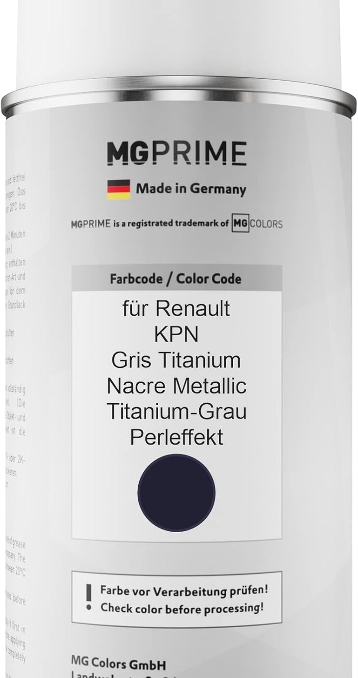 MG PRIME Autolack Sprühdosen Set für Renault KPN Gris Titanium Nacre Metallic/Titanium-Grau Perleffe