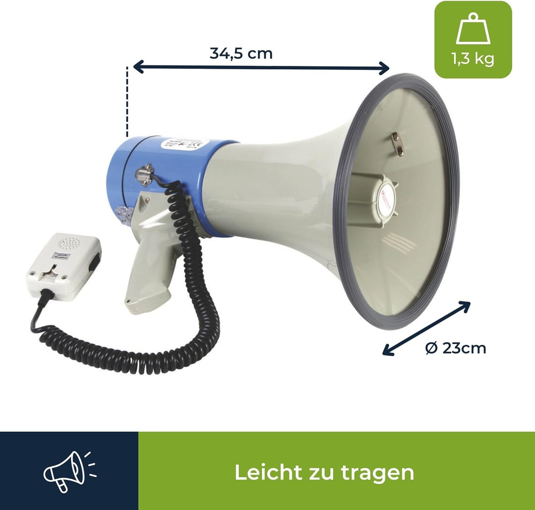 Megaphon 25W mit Handmikrofon & Sirene Velleman MP25SFM