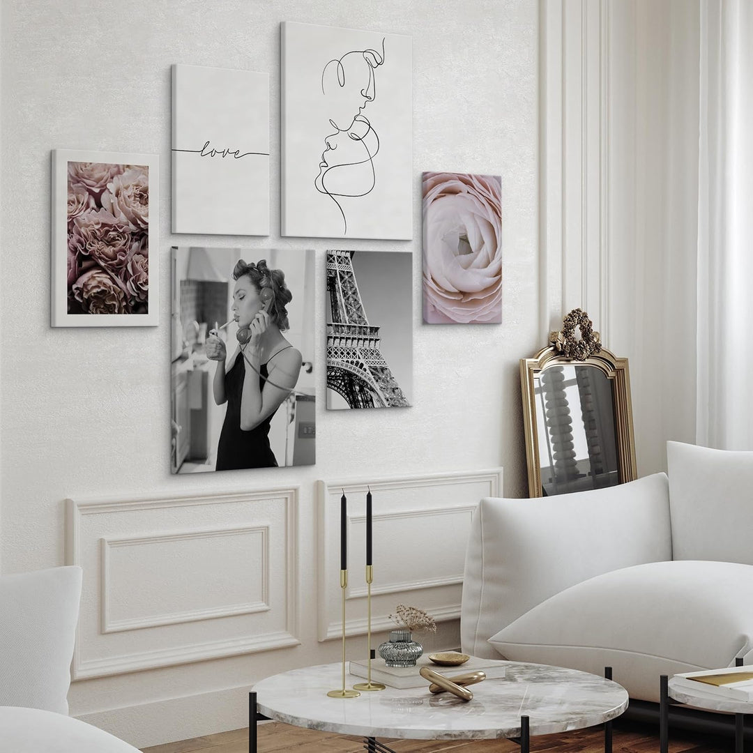 Muralo - Wandbilder Set - Leinwand Bilder Set Aufhängefertig - Bilder für Wohnzimmer Schlafzimmer -