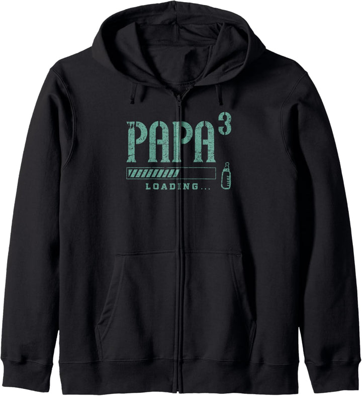 Werdender Papa Drillinge, 3. Kind, Baby Ankündigung Papa Kapuzenjacke