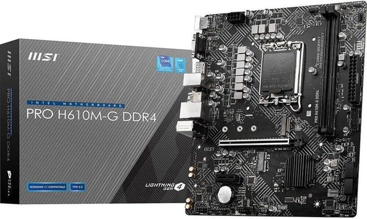 MSI PRO H610M-G DDR4 DDR4 Motherboard (mATX, Intel Core der 12. Generation, LGA 1700 Socket, DDR4, P