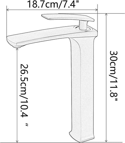 Waschbecken Wasserhahn Monoblock Beckenhahn mit hohem Körper, Premium Messing Einhand-Einlochlochhah